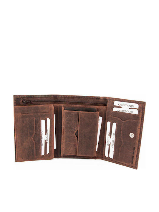 HUR Small Leather Women's Wallet Classic with RFID Brown