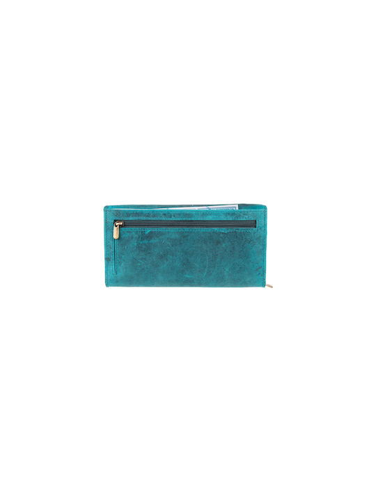 Fetiche Leather HU 10-796 Large Leather Women's Wallet with RFID Green