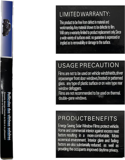 Car Sun Protection Film for Car Windows 30% Tinted Light Black 300x75cm