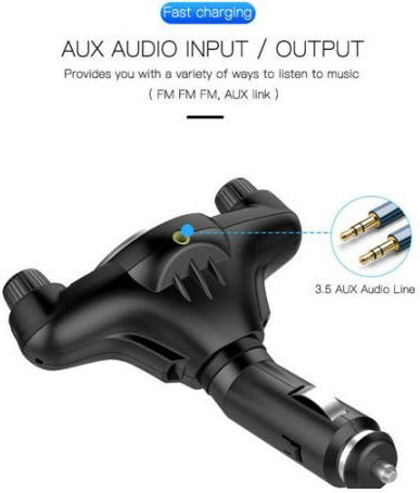 FM предавател за кола SRUIK-BT с AUX / Bluetooth / MicroSD / USB