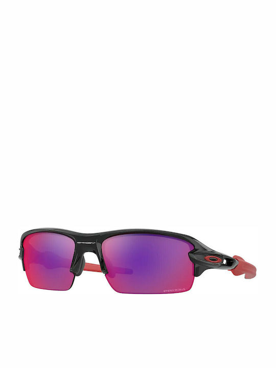 Oakley Flak Xs Αθλητικά Παιδικά Γυαλιά Ηλίου με Καθρέφτη Φακό Μαύρα