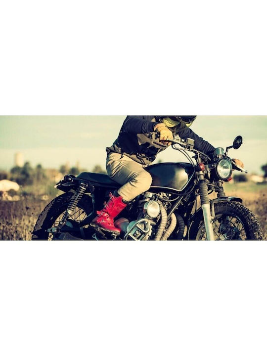 Stylmartin Touring Continental Bocanci Motocicletă Bărbați Din piele Impermeabili Roșii