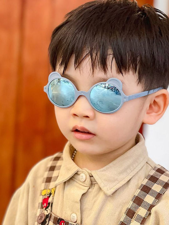 KiETLA Ourson Unbreakable Baby Sunglasses with Silver Blue Mirror Lens for 0-1 Year