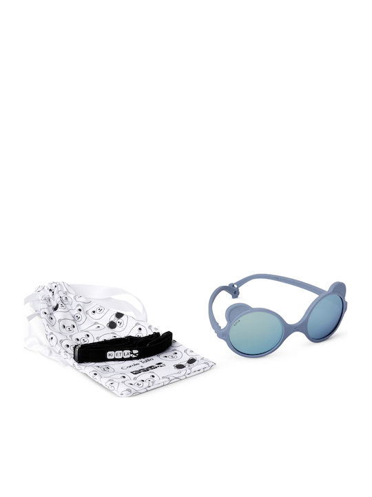 KiETLA Ourson Unbreakable Baby Sunglasses with Silver Blue Mirror Lens for 0-1 Year