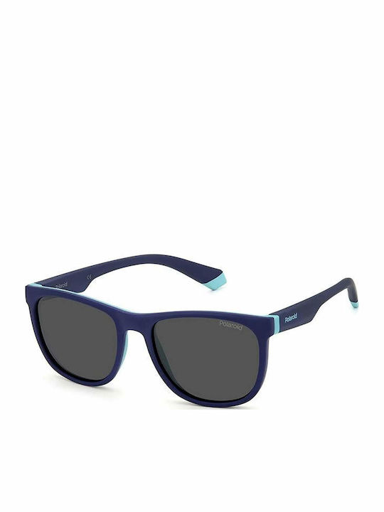 Polaroid Τετράγωνα Παιδικά Γυαλιά Ηλίου με Polarized Φακό Μπλε για 7-11 Ετών