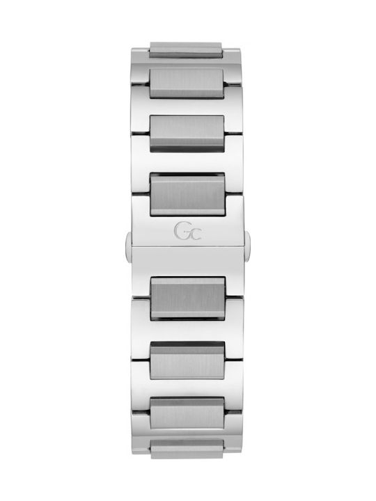 GC Watches Legacy Ανδρικό Ρολόι 44mm Χρονογράφος Μπαταρίας με Ασημί Μεταλλικό Μπρασελέ