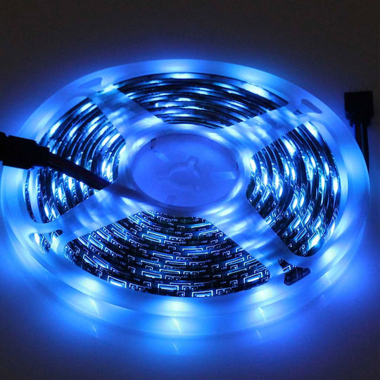 Rixme Αδιάβροχη Ταινία LED RZ-0003 USB 5V RGB Φως 5m Τύπου SMD5050 με Τροφοδοτικό & Τηλεχειριστήριο