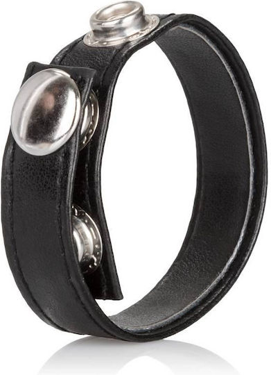 Calexotics Leather 3 Snap Ring Δαχτυλίδι Πέους Δερμάτινο Black