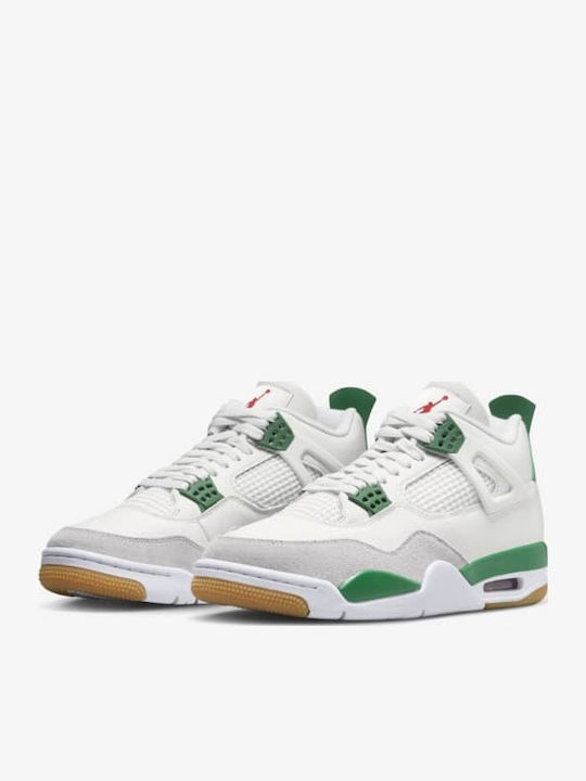 Air  4 Retro SB Herren Stiefel Sail / Pine Green / Neutral Grey / White