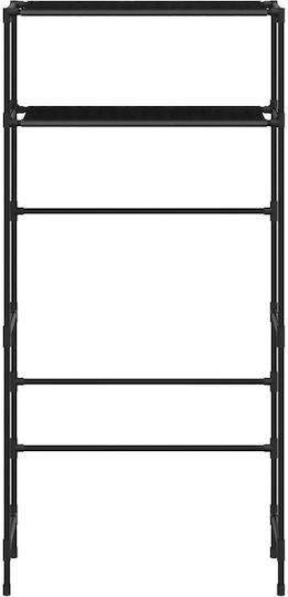 vidaXL Boden Badezimmerregal Metallisch 69x28x143cm Schwarz