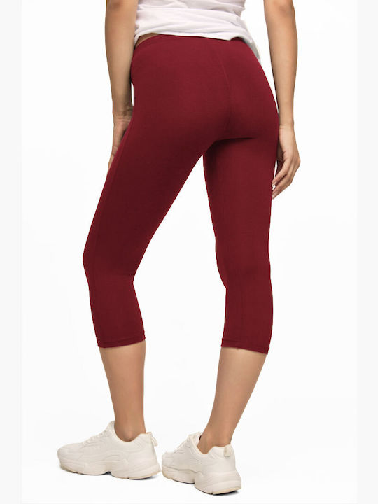 Women's Capri Training Legging Burgundy