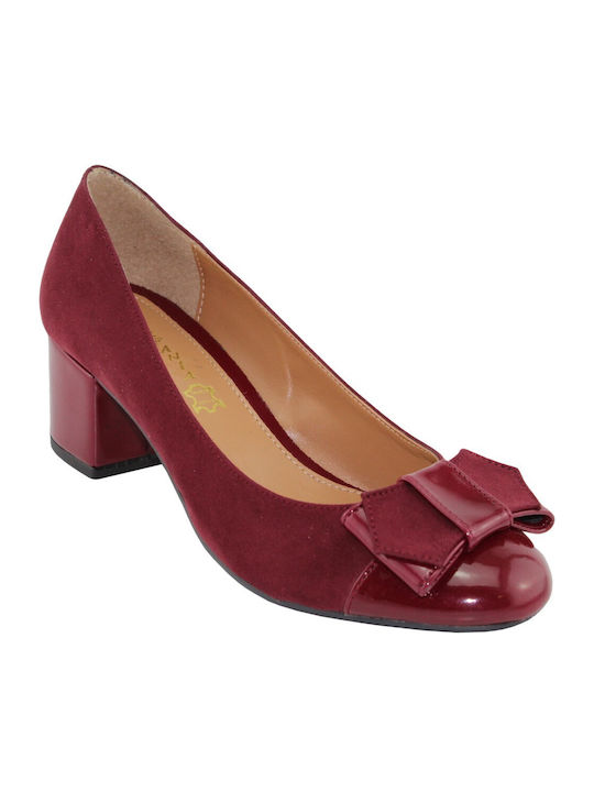 Stefania Suede Red Heels Bordeaux