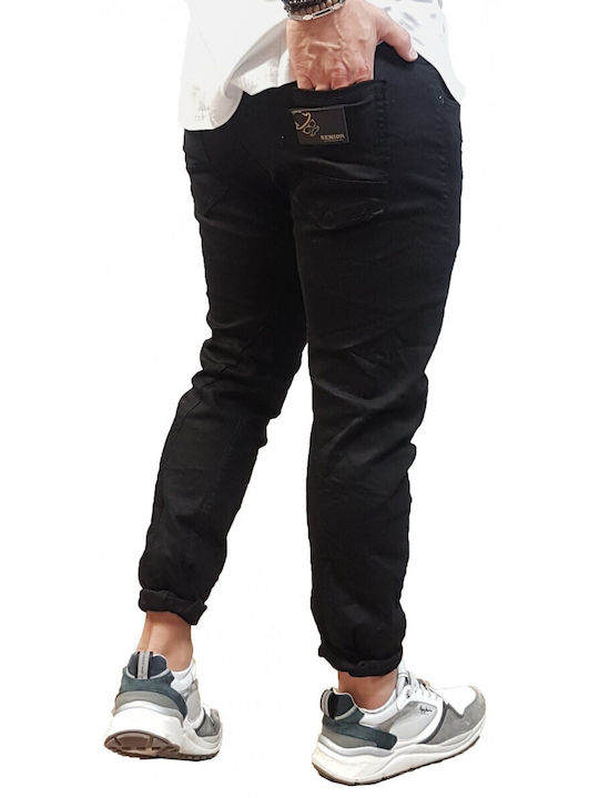 Senior Men's Jeans Pants in Slim Fit Black