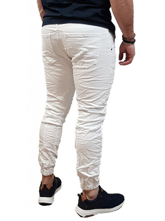 Senior Men's Jeans Pants in Slim Fit White