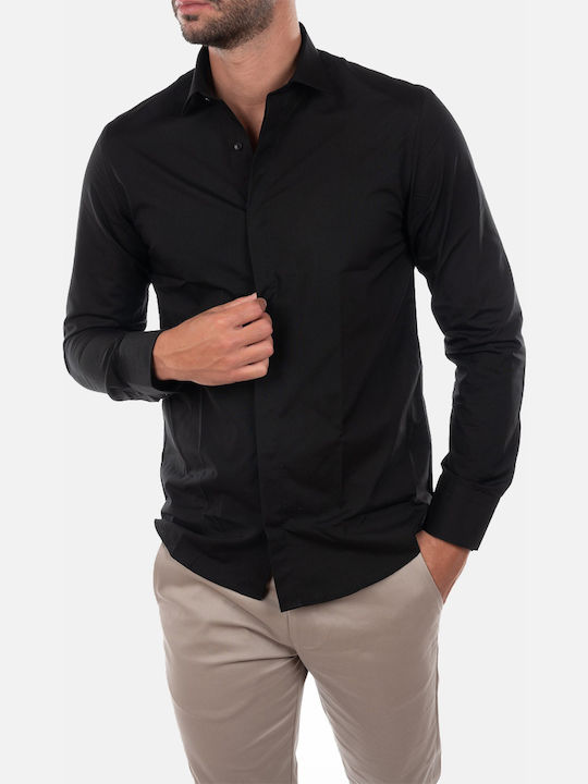 Langärmlig Baumwolle Hemd Olive