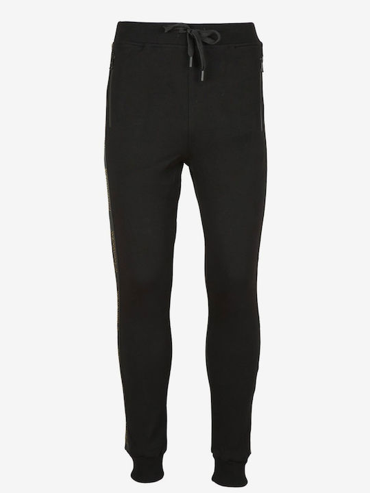 John Frank Gold Band Men's Sweatpants with Rubber Black