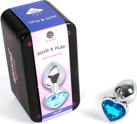 Secretplay Plug & Play Анална тапа Сърце Small Син 7см