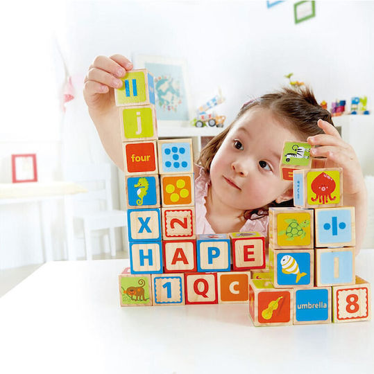 Hape Jucărie de Stivuire ABC Blocks din Lemn pentru 24++ Luni