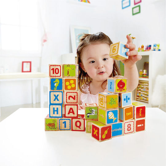 Hape Jucărie de Stivuire ABC Blocks din Lemn pentru 24++ Luni