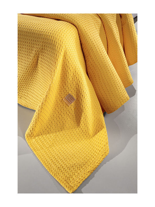 Guy Laroche Vivid Pique Double Blanket 230x260cm Yellow