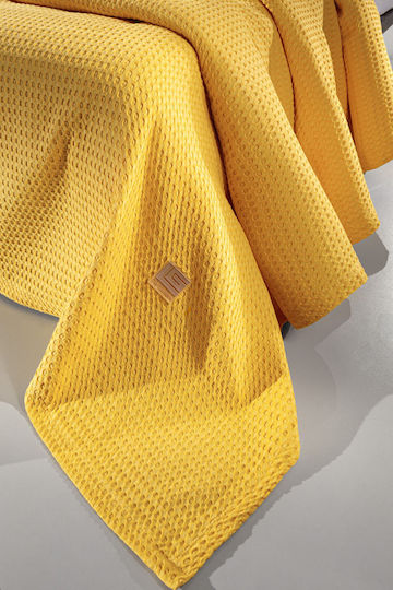 Guy Laroche Vivid Pique Double Blanket 230x260cm Yellow