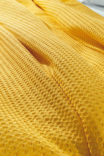 Guy Laroche Vivid Pique Double Blanket 230x260cm Yellow