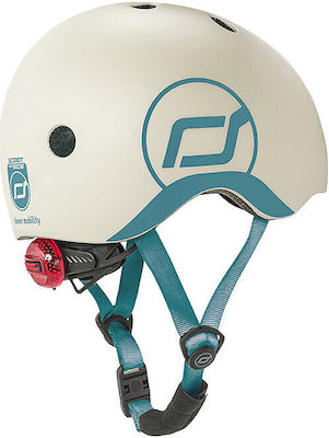 Scoot & Ride Kids' Helmet for City Bike Beige with LED Light