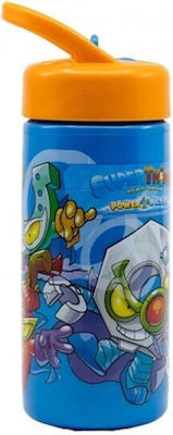 Stor Superthings Kazoom Kinder Trinkflasche Kunststoff mit Strohhalm Blau 410ml