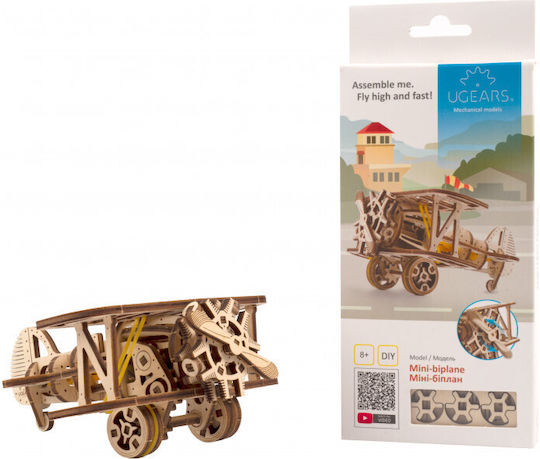 Ugears Holz-Bauspielzeug Mini Biplane