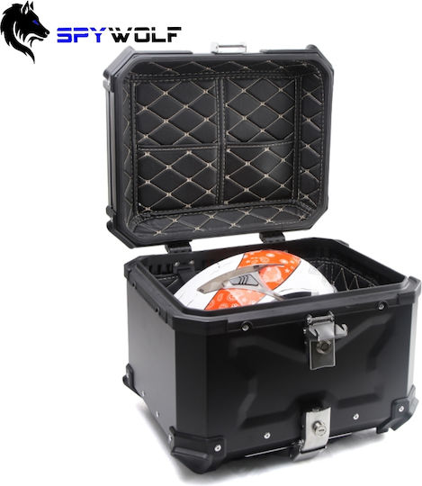 Spywolf SpyWolf Space-X Black Aluminium Motorcycle Top Case 45lt Black