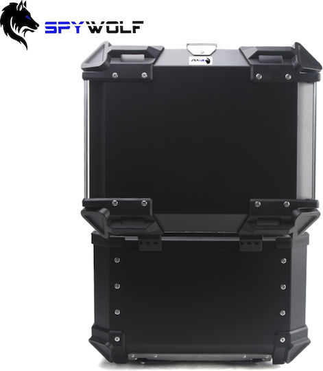 Spywolf SpyWolf Space-X Black Aluminium Motorcycle Top Case 45lt Black