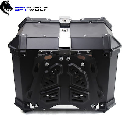 SpyWolf Space-X Black Aluminium Motorcycle Top Case 45lt Black