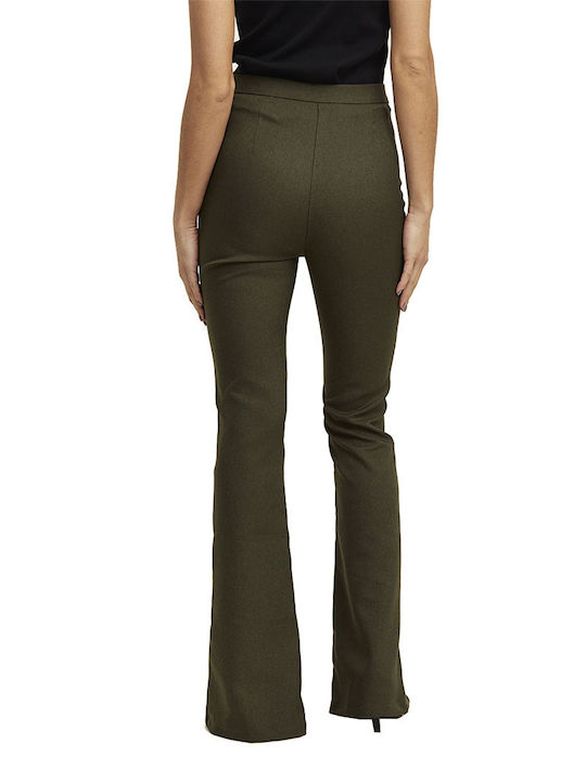 Rut & Circle 22-03-07 Damen Hoch tailliert Stoff Hose Schlag Khaki