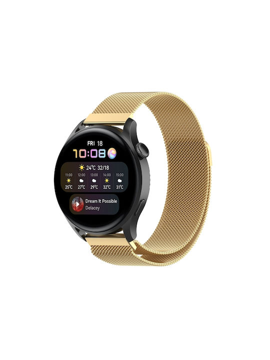 Milanese Strap Stainless Steel Gold (Huawei Watch GT/GT Pro 2/3/4/5 / Ultimate 46mm)