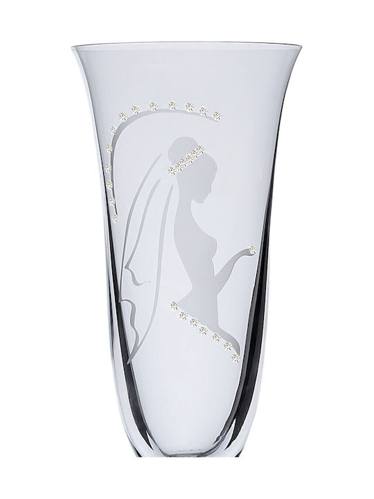 Ioannis Crystal Champagne Glasses European Crystals Τransparent 2pcs