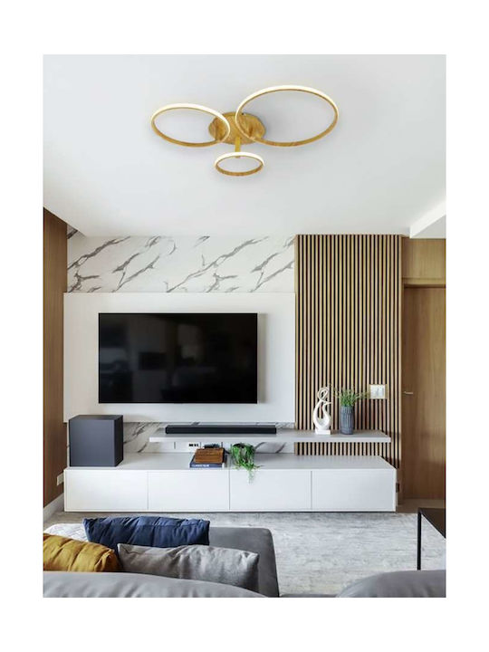 Atman Sevilla Ceiling Mount Light 45cm Beige with Integrated LED and Remote Control