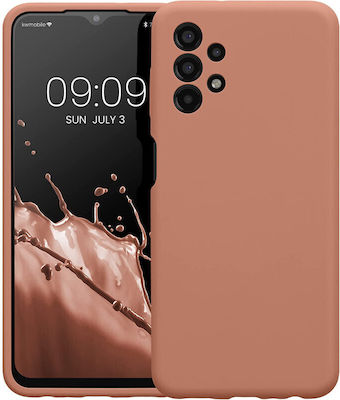 KWmobile Rubberized Umschlag Rückseite Silikon Orange Clay (Galaxy A13 4G) 57832.237