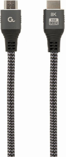 Cablexpert HDMI 2.1 Ultra High Speed 48Gbps 4K 120Hz HDR VRR Braided Cable HDMI male - HDMI male 1m Μαύρο