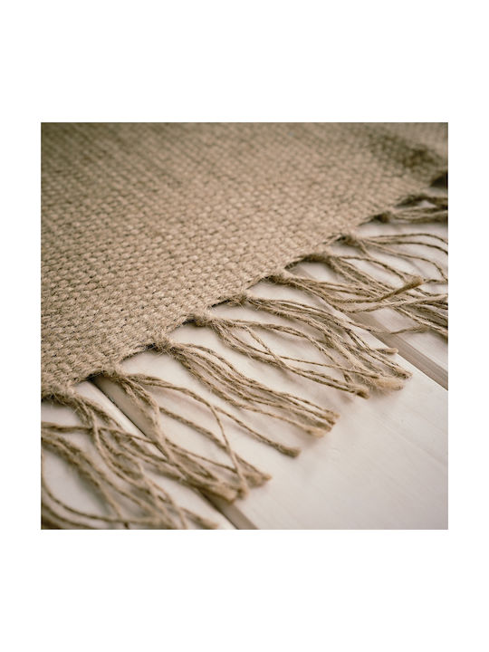 Gofis Home Yennefer 259 Teppich Rechteckig Sommer aus Jute mit Fransen Beige