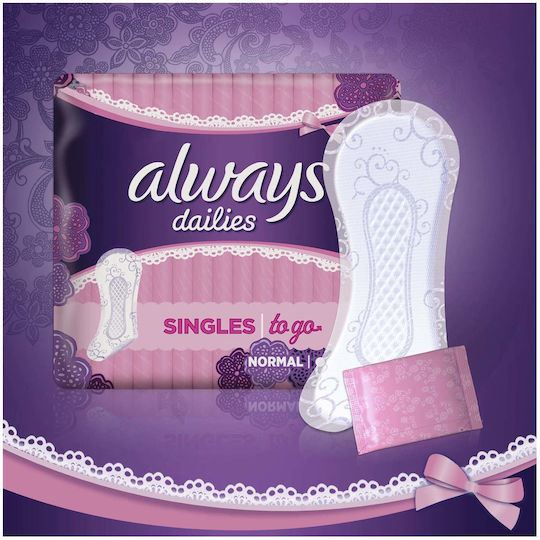 Always Dailies Singles To Go Slipeinlagen für Normaler Fluss 2 Tropfen 20Stück Normaler Frischeduft