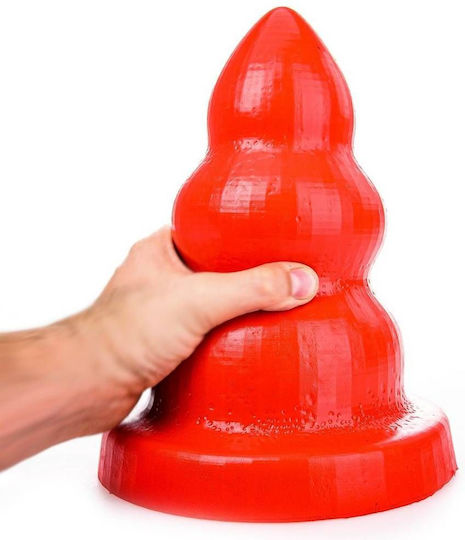 All Red Triple Pleasure Anal Plug Groß Rot