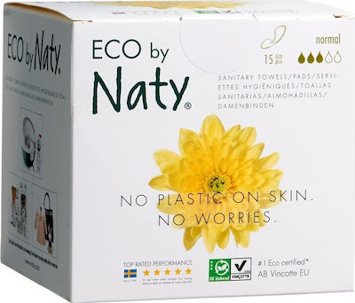 Naty Pads Hygienepads für Normaler Fluss 3 Tropfen 15Stück