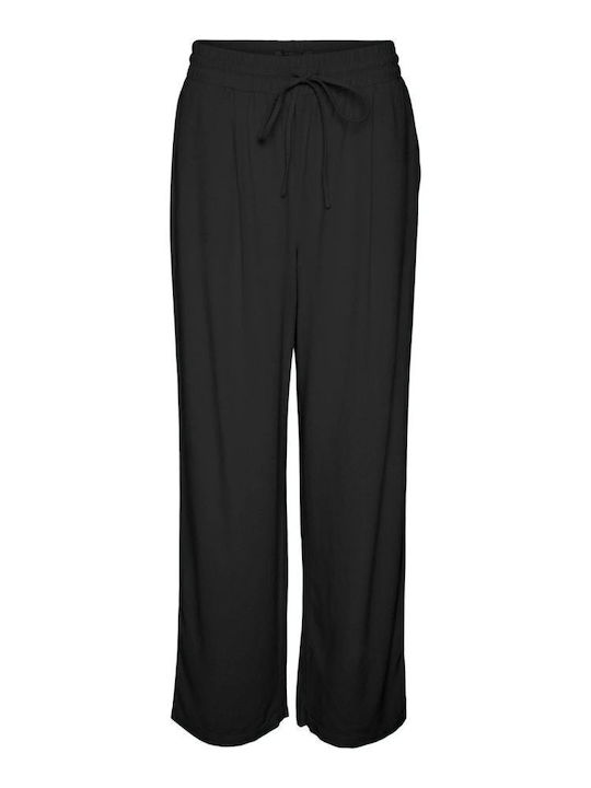 Jesmilo Women's Fabric Trousers with Elastic Regular Fit Black