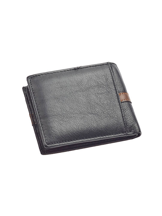 Verde Men's Leather Wallet Black