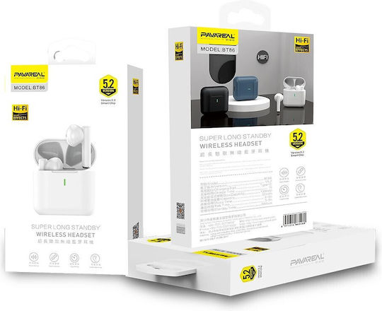Pavareal BT86 In-ear Bluetooth Handsfree Căști cu Carcasă de Încărcare Alb