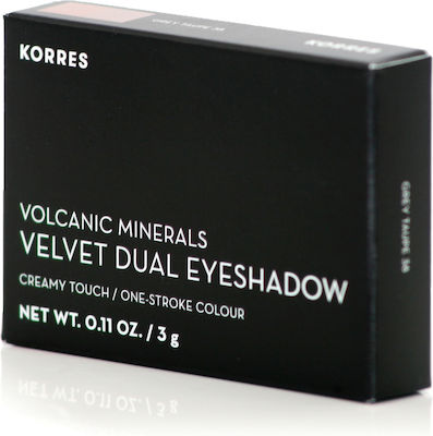 Korres Volcanic Minerals Velvet Dual Παλέτα με Σκιές Ματιών σε Στερεή Μορφή Grey Taupe 38 3gr