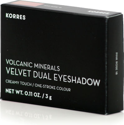 Korres Volcanic Minerals Velvet Dual Παλέτα με Σκιές Ματιών σε Στερεή Μορφή Pink Rose 18 3gr