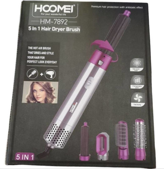 Hoomei Ceramic Electric Brush with Air for Straightening and Curls 1000W