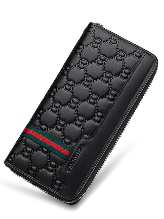 Кожен Мъжки Портфейл За Карти С RFID И Слайд Механизъм Черен