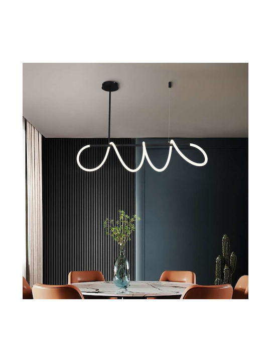 Atman Lyon Hängelampe Schwarz LED mit Natürliches Weiß Licht Schiene 115x70cm.